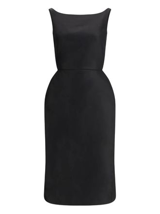 Magda Butrym midi square neck dress - women - Cotton/Silk - 36 - Black