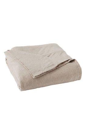 Pact Organic Cotton Organic Favorite Tee Jersey Flat Sheet in Wheat Heather at Nordstrom, Size Twin X-Long