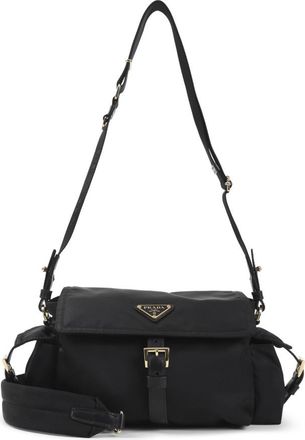 Prada Black Logo Medium Shoulder Bag