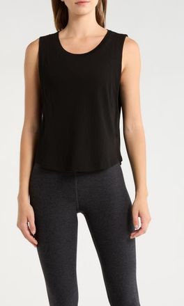 YEAR OF OURS Flow Crop Cotton Muscle Tank in Black at Nordstrom, Size X-Small