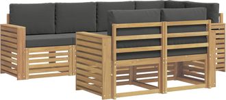 vidaXL Conjunto De Sof&aacute;s De Exterior 7 Uds. Blanco Y Antracita Vidaxl