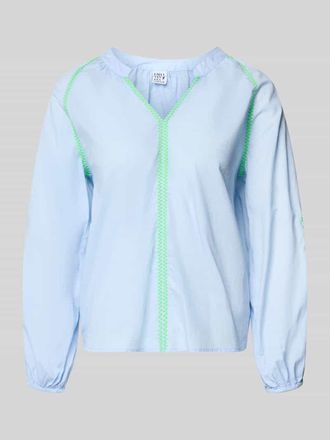 Emily van den Bergh Blusenshirt mit Tunikakragen in Hellblau, Gr&ouml;&szlig;e 36