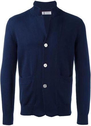 Brunello Cucinelli Oversized Katoenen Vest - Dames - Vesten - Blauw - 3XL - Katoen - Truien & Vesten