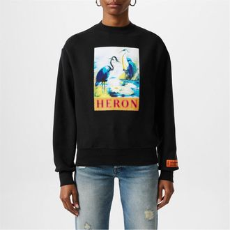Heron Preston Womens Halftone Relaxed Fit Crew Neck Sweatshirt in Navy - Size 6 UK