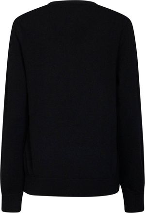 Comme Des Gar&ccedil;ons Womens Cardigan Double Red Heart Emblem Black Wool Cardigans Sweater
