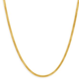 Pompeii3 14k Yellow Gold 4.8MM Herringbone Necklace Womens 18 Chain
