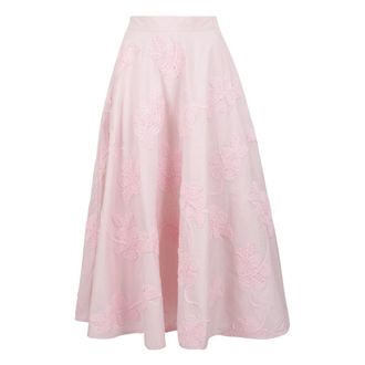 Rotate ROTATE Birger Christensen, Midi Skirts, female, Pink, Size: XS Flower Maxi Skirt