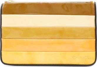 Chanel Black Multi-Color Yellow Patent Leather Clutch Bag (Pre-Owned)
