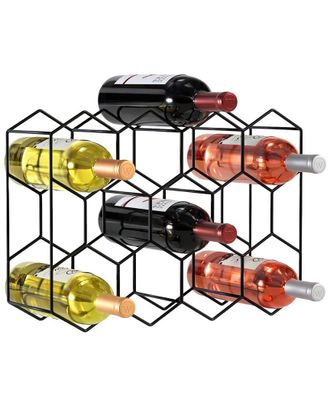 Sorbus Stackable 14-Bottle Metal Wine Rack