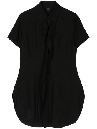 Yohji Yamamoto Ry/Li blouse met ruches - Zwart