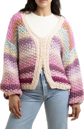 Saachi Rainbow Stripe Reversible Sweater in Multi Pink at Nordstrom Rack, Size One Size Oz