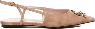 Coccinelle C-Me slingback flats - women - Leather/Leather/Leather - 36 - Brown