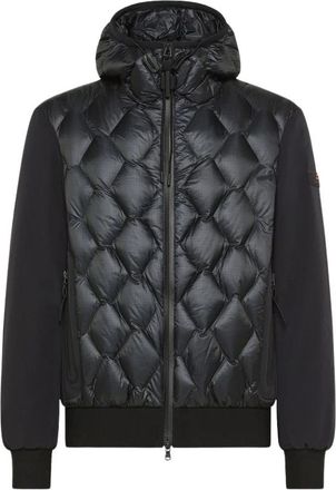 Peuterey Urban Bomberjack met Geometrisch Quilt - Heren - Winterjassen - Blauw - 2XL - Nylon - Jassen