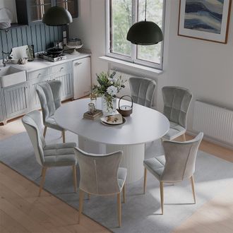 Vicco Mesa De Comedor Calero, Blanco, 120-200 X 60 Cm Extensible, Vicco