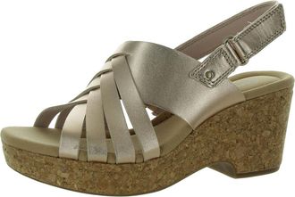 Clarks Womens Giselle Ivy Wedge Sandal, Rose Gold Lea, 5 UK