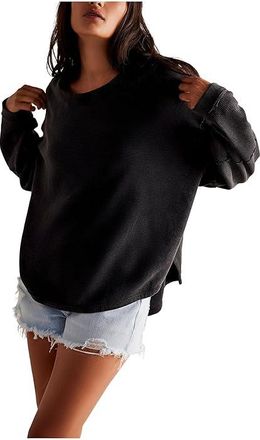 Free People Total Eclipse T-Shirts Womens Clothing Black 1 : LG (Womens 12-14), Cotton