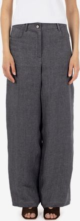 Alysi Pantaloni in lino liquirizia