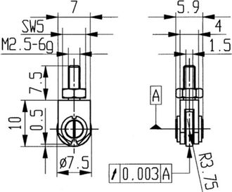 K&auml;fer Conector De Medida De Acero, Modelo : Rodillo, 7,5 Mm De &Oslash;