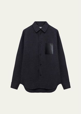 Loewe Mens Wool-Blend Overshirt