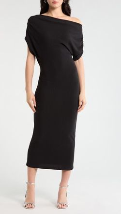 Reformation Iris One-Shoulder Dress in Black at Nordstrom, Size X-Small