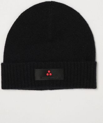 Peuterey Ribbed Wool-Blend Beanie with Cuff and Applied Logo