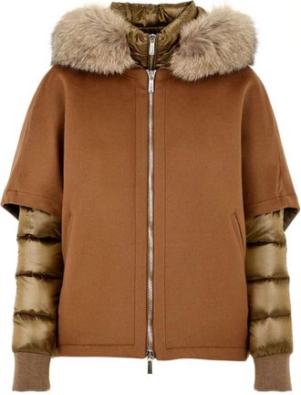 Moorer Pegaso CWR Jas - Dames - Winterjassen - Bruin - S - Wol - Jassen