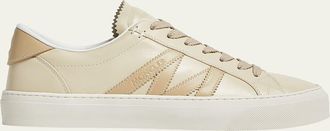 Moncler Monaco Leather Low-Top Sneakers