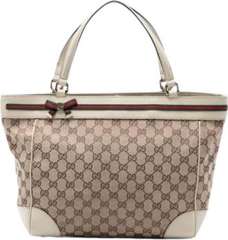 Gucci Pre-owned Mayfair Tote Bag - Dames - Vintage Shopper - Beige - ONE Size - Leer - Vintage