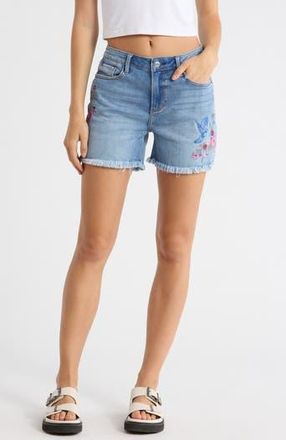 Free People Lulu Fray Hem Denim Shorts in Light Wash at Nordstrom Rack, Size 34