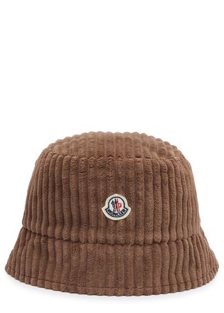 Moncler Logo Corduroy Bucket hat - Beige - L (UK14 / L)