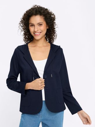Heine Sweatblazer HEINE Sweatblazer, Damen, Gr. 34, marine, 76% Polyester, 20% Viskose, 4% Elasthan, Blazer Sweatblazer