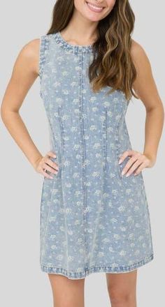 Blu Pepper Floral Denim Dress at Nordstrom Rack, Size Medium