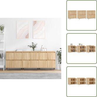 vidaXL Credenze in legno rovere sonoma - vidaXL Credenze 3 pz Rovere Sonoma in Legno Multistrato