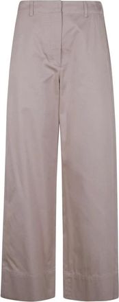 Max Mara Broeken, Dames, Beige, S, Katoen, Unico Wijde Broek