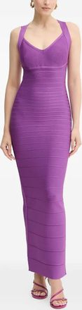 H&eacute;rve L&eacute;ger Sutton V-neck maxi dress - women - Recycled Yarn - S - Purple