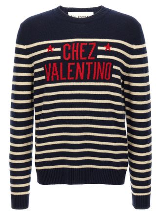 Valentino Garavani Blue Virgin Wool Mens Cardigan