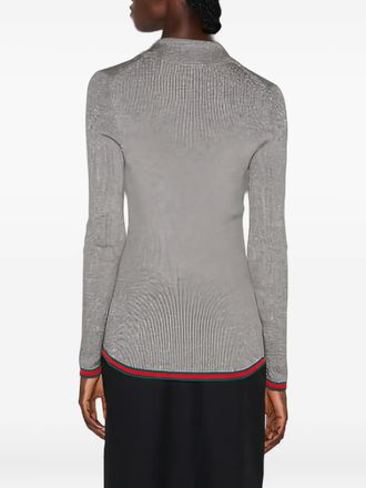 Gucci ribbed-knit polo top - Grey