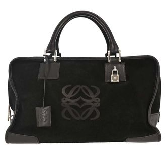 Loewe Amazona Bag Suede Black Suede Handbag (Pre-Owned)