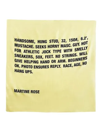 Martine Rose Mens Scarfs Yellow Silk