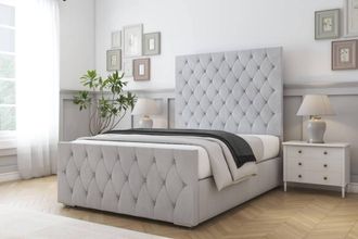 Comfort Beds Florida Naples Bed Frame With Mattress-50 Upholstered in Silver | Size: Single