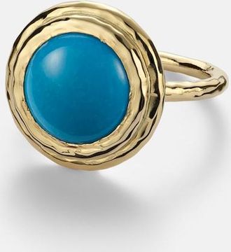 Octavia Elizabeth Anello Coral Beach Allia in oro 18kt con turchese