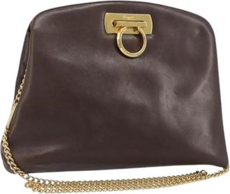 Ferragamo Pre-owned Leren Schoudertas - unisex - Vintage Schoudertas - Bruin - ONE Size - Leer - Vintage