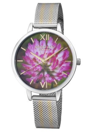 Johan Eric Denmark Womens 38mm Rodklover Flower Watch W/ Mesh Strap, Golden/Silvertone - White & Rose Gold - One Size