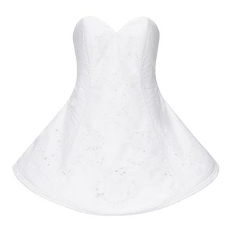 Magda Butrym Short Dresses, female, White, Size: 2XS Lace Poplin Bustier Mini Dress