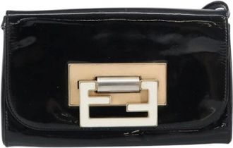 Fendi Pre-owned Shoulder Bags, female, Black, Size: ONE SIZE Pre-owned Leather Shoulder Bag