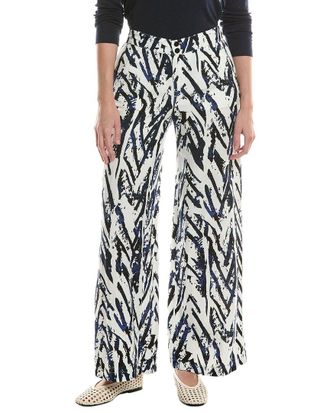 Nic+Zoe Nic & Zoe Petite Indigo Linen-Blend Wide Leg Pant