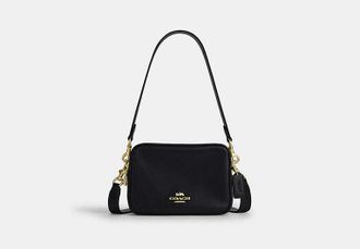 Coach Womens Mini Carey Crossbody Bag in Black | Leather