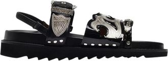 Toga Archives Flat Sandalen - Dames - Sandalen - Zwart - 36 EU - Leer - Schoenen