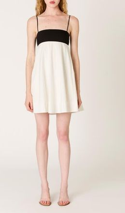 Nia Girasol Cotton Blend Babydoll Minidress in Black/White at Nordstrom, Size X-Small