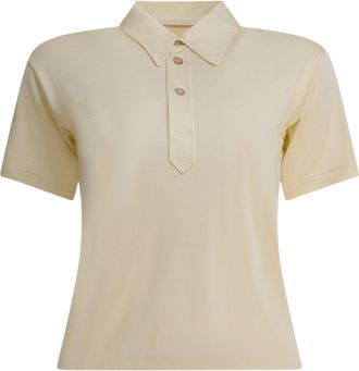 Maison Margiela Viscose Polo Shirt Polo Shirts Beige-Donna